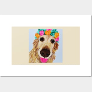 Flower Girl Xena, the Golden Retriever Posters and Art